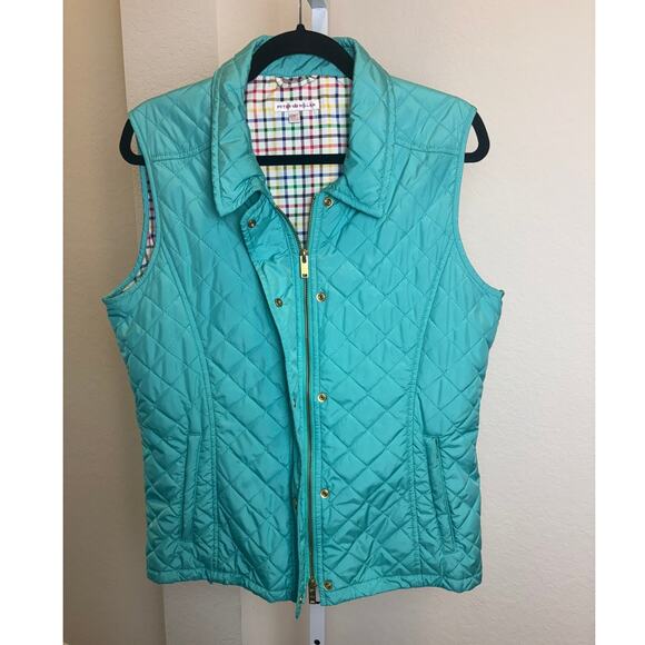 Peter Millar Womens Vintage Turquoise Quilted Golf Quiet Luxe Vest Large EUC - Picture 3 of 7